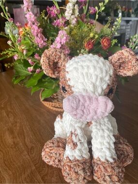 HANDMADE CROCHET Autumn Cow plushie, stuffed animal